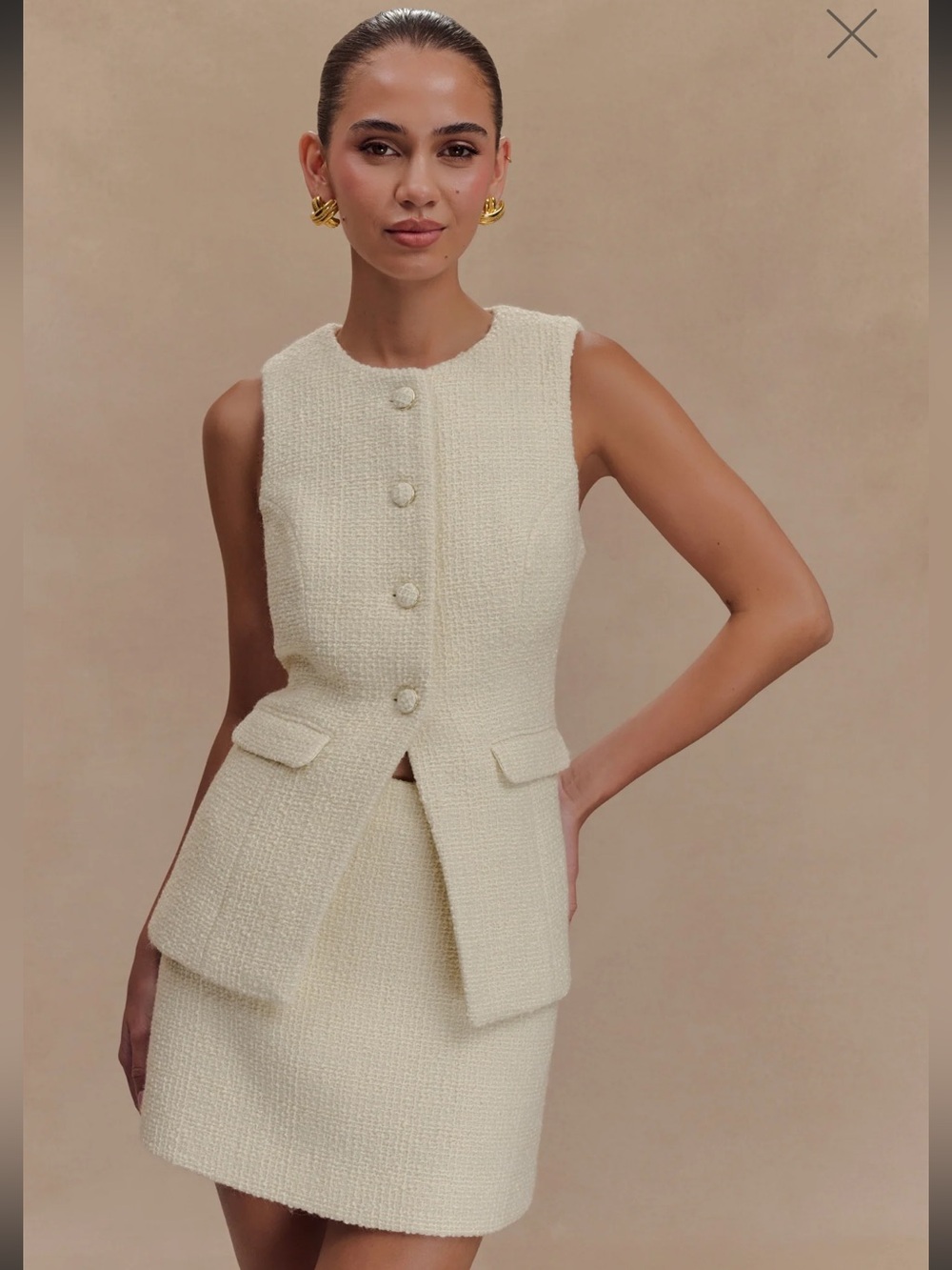 Meshki Camilla Boucle Sleeveless Vest & Mini Skirt Set